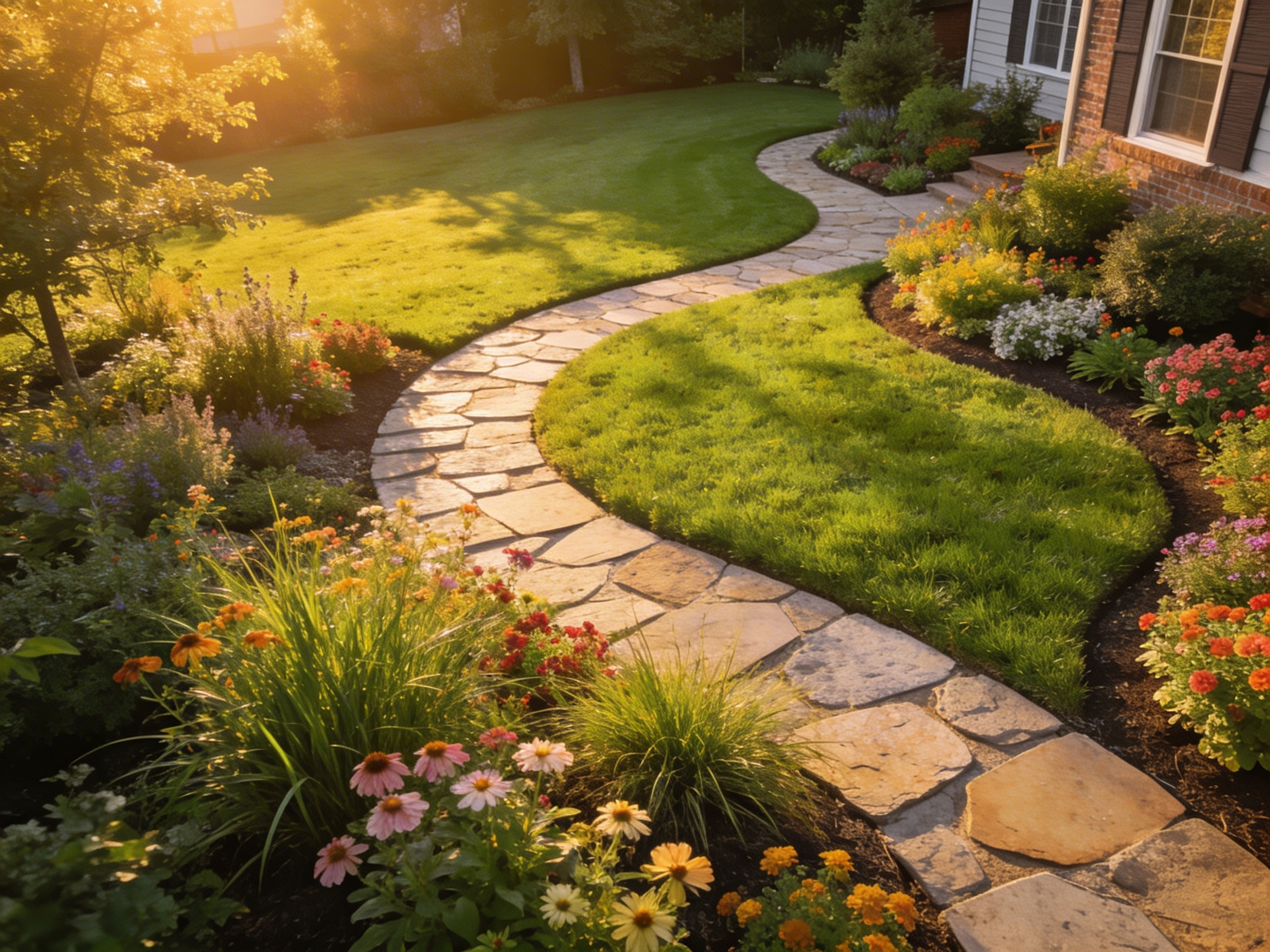 Beautifully landscaped Gastonia NC backyard