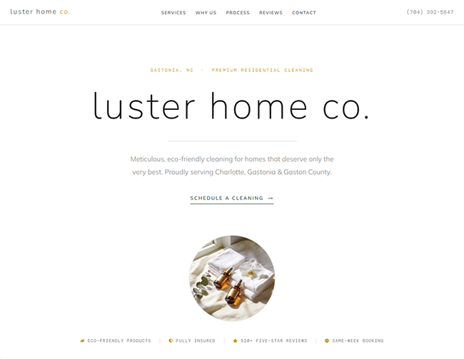 House Cleaning website sample