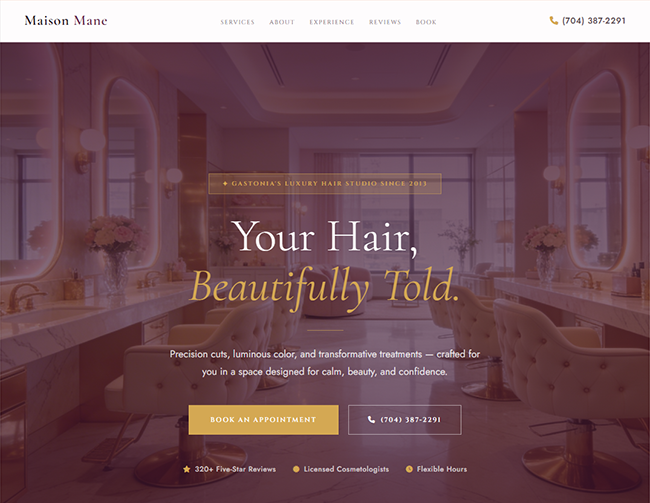 Hair Salon website sample
