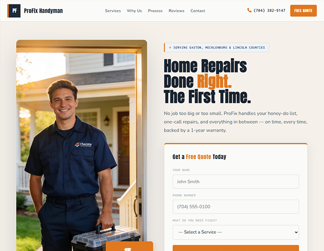Handyman website sample