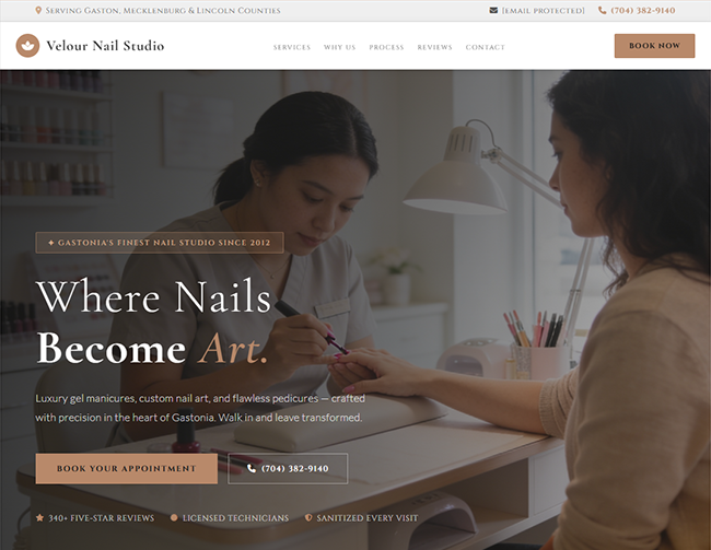 Nail Salon website sample