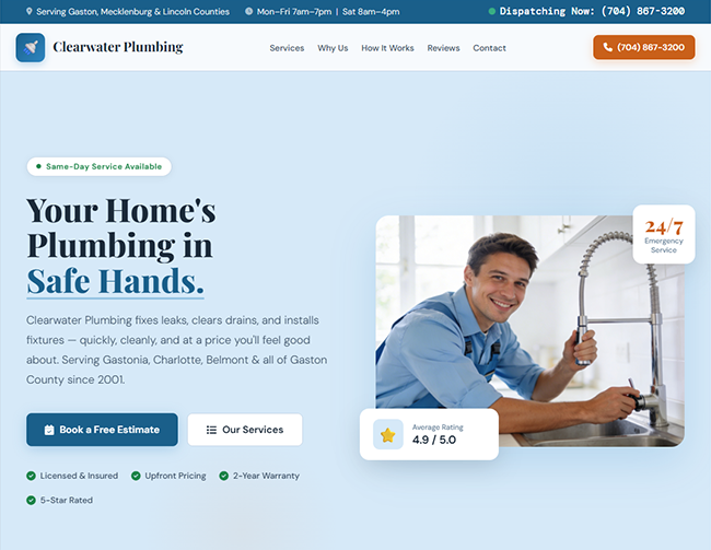 Plumbing website sample