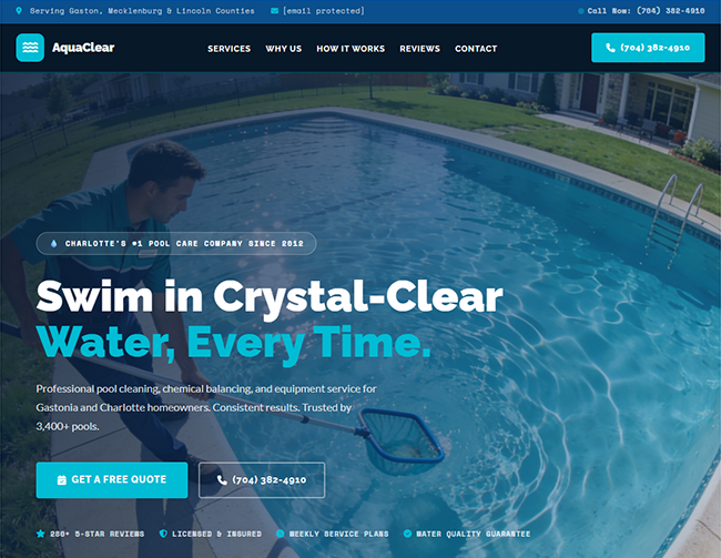 Pool Service website sample